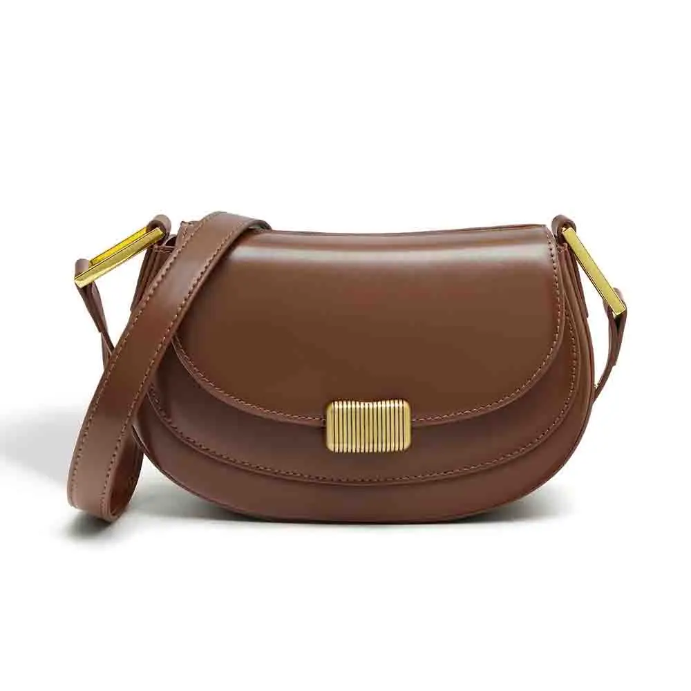 

Motingsome High Grade Woman Genuine Leather Handbag Luxury Cowhide Saddle Bags Crossbody Halfmoon Mini Tote Unique Purses 2023