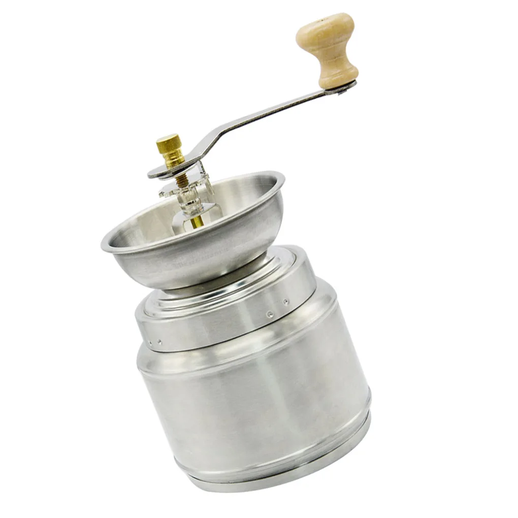 

Household Manual Coffee Grinder Spice Nut Coffee Bean Herb Stainless Steel Mill with Adjustable Hand Crank Tool