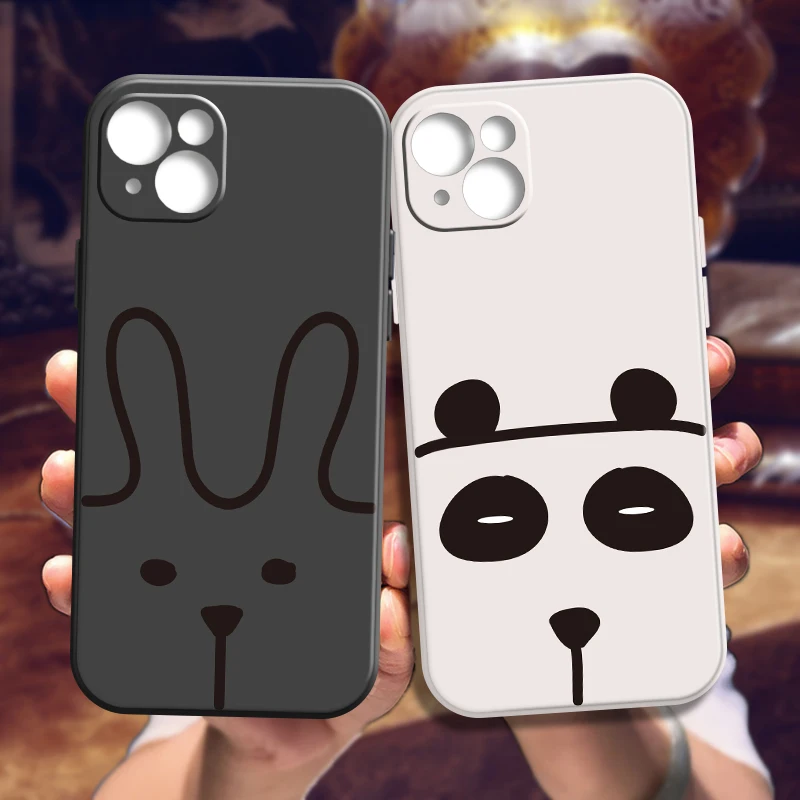 

Cute Bunny Bear iPhone White Case For iPhone Xr 13 11 12 Xs 7 12 Mini ProMax 6 8 XR 2020 Max SE Plus X 6s Covers Cartoon