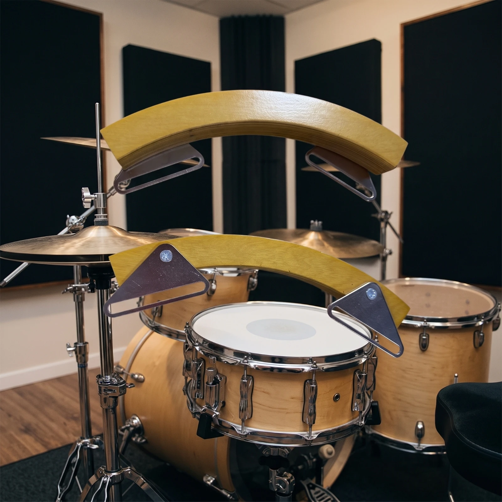 Фото Блок для крепления обода барабана Rim Click Block Arched Snare Drum Rims Riser Block, натуральный сатин, легко устанавливается, для барабанщиков, студий звукозаписи №3