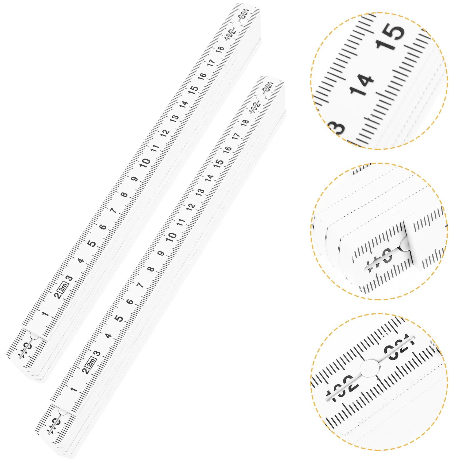 

2 Pcs Folding Ruler Rotary Tool Carpenter Plastic Measurement Long Woodworking Rulers