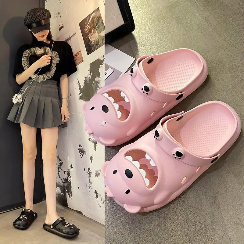 

Hole Shoes Women's Summer Feces Thick Bottom Cute Bear Slippers Ins Home Household Soft Bottom Sandals Outside Wear