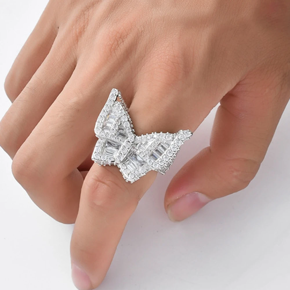 Роскошное кольцо-печатка с бабочкой для мужчин и женщин