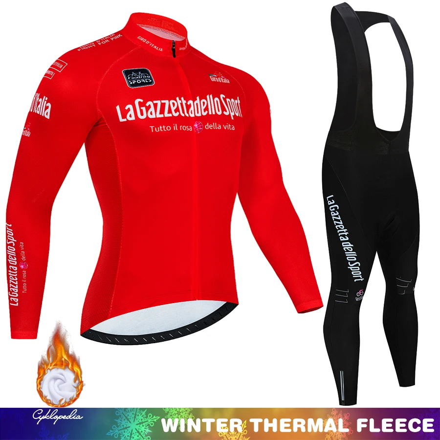 

Трикотажный комплект для велоспорта Tour De Giro De Italia, зимняя одежда для велоспорта, костюм для шоссейных гонок, теплый флисовый Топ, одежда для велоспорта