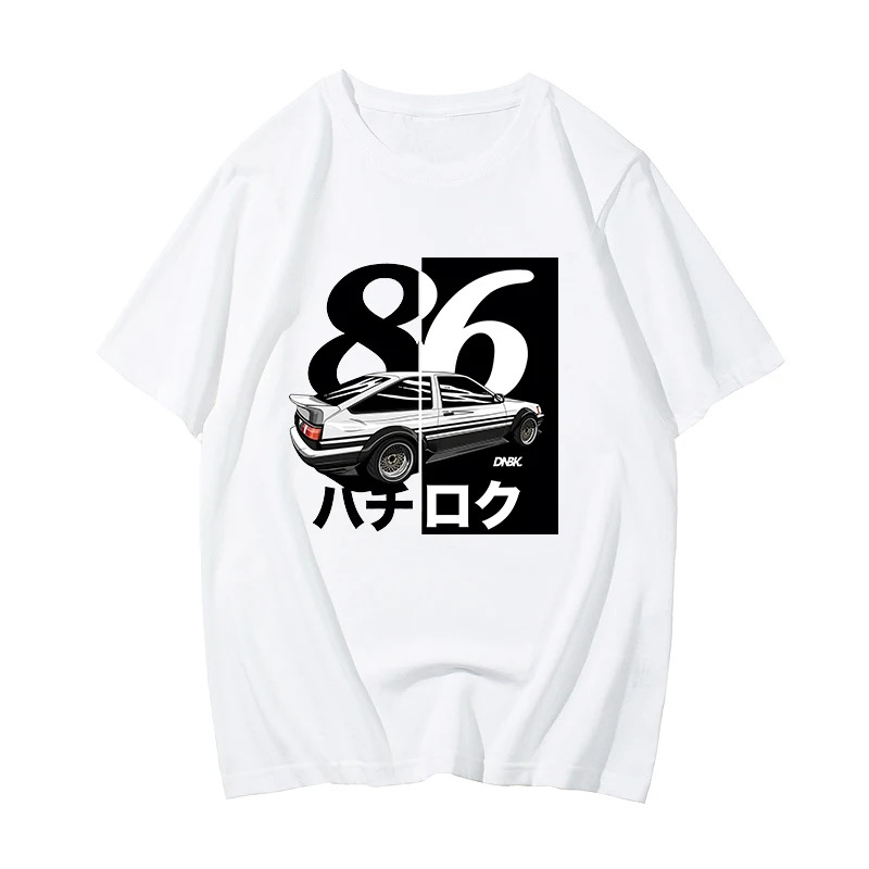 

2023 Y2K Car T Shirt Men Initial D Tokyo Car AE86 Cool Automotive New Arrival 100% Cotton Tshirts Men High Quality Large O-Neck