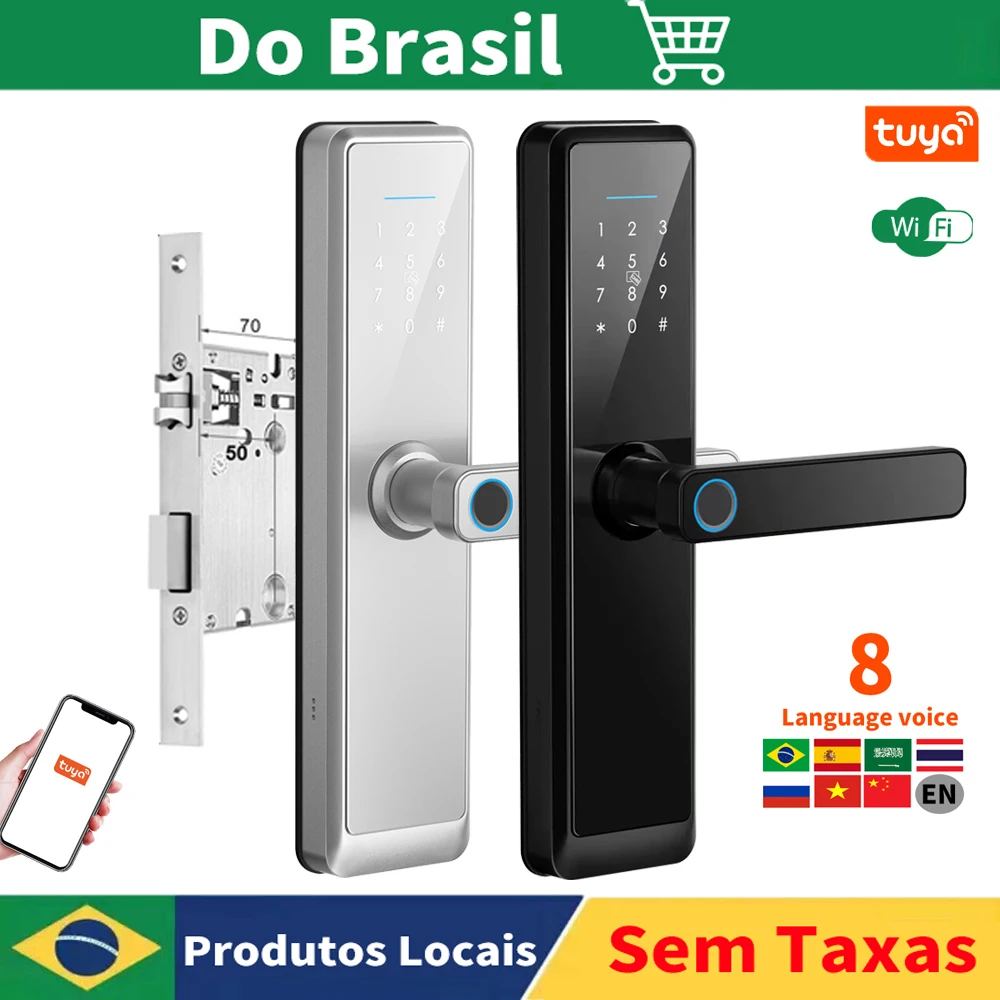 Смарт-замок для входной двери с Wi-Fi и идентификацией по отпечатку пальца |