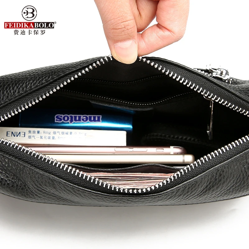 Верхний слой воловьей кожи Кожаная деловая сумка-клатч для мужчин Вертикальная