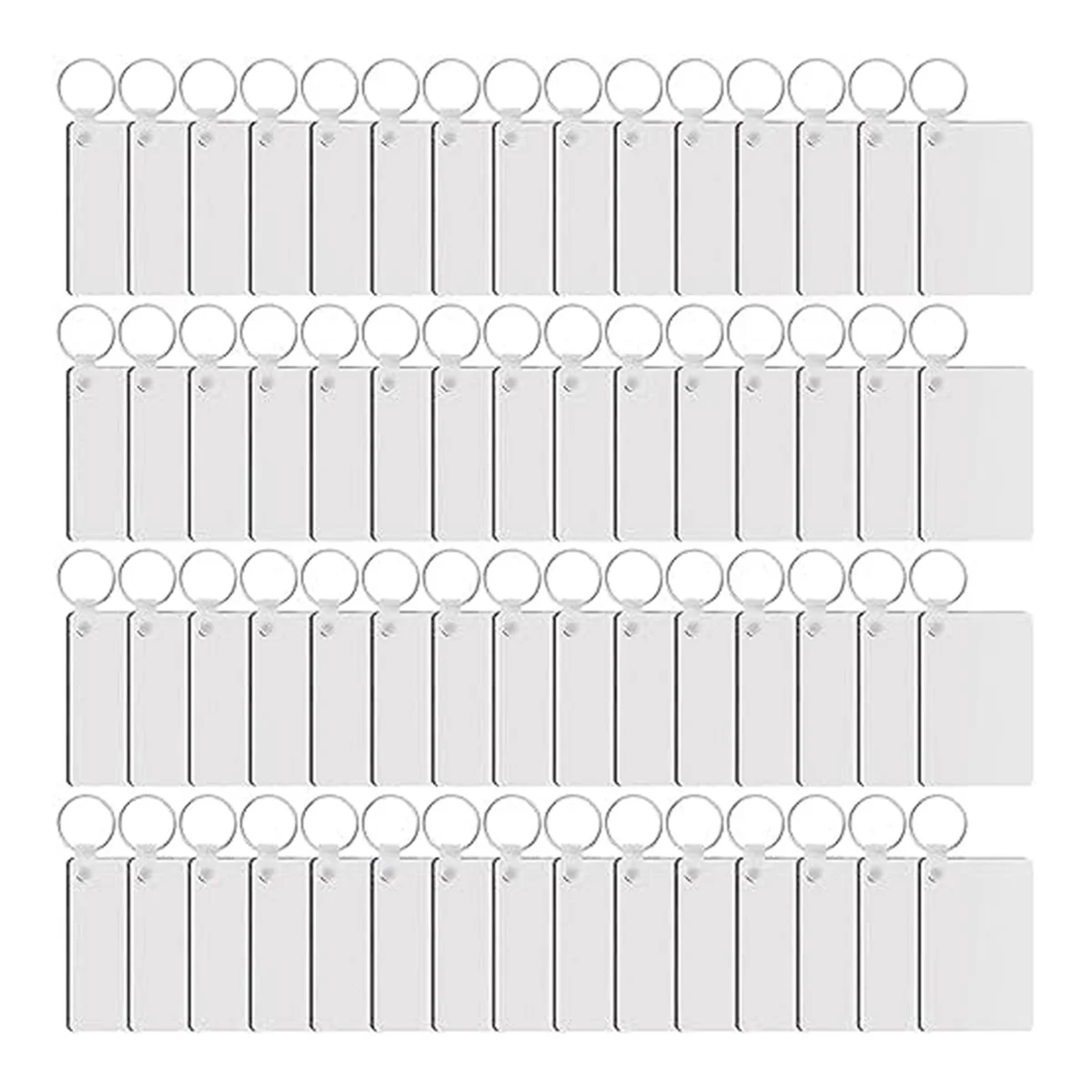 

180Pieces Sublimation Keychain Blanks Rectangle Heat Transfer Blanks with Key Rings MDF Blank for Sublimation