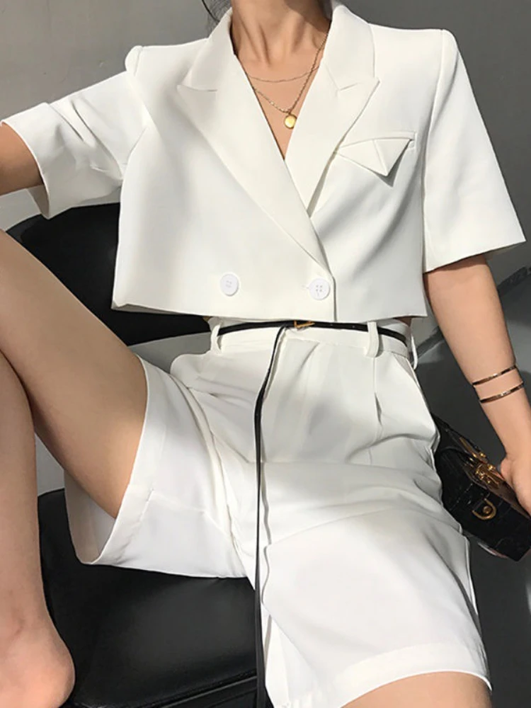 Короткий Повседневный костюм с шортами Новый Летний Тонкий Универсальный