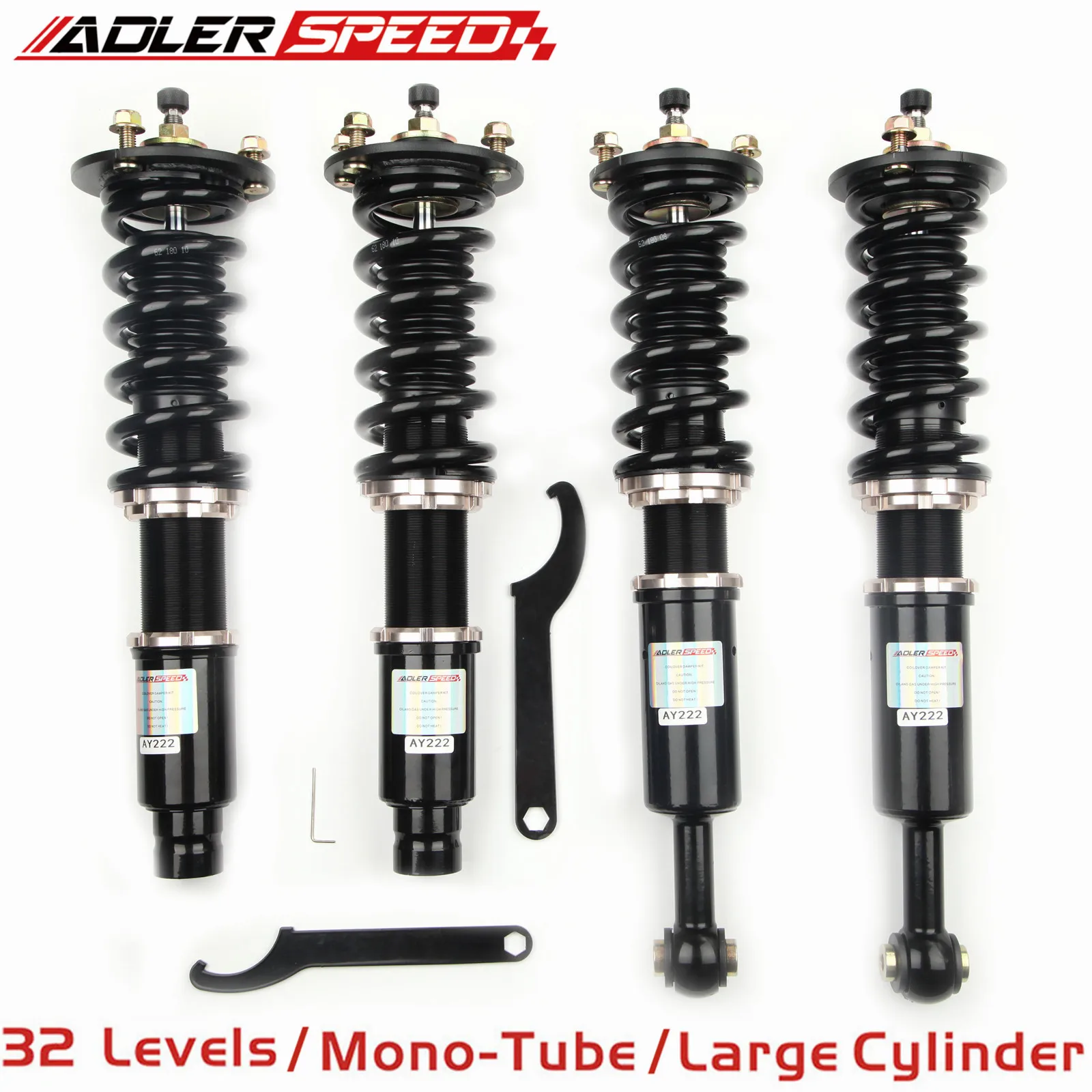 

US ADLERSPEED 32 Way Mono Tube Coilover Lowering Suspension Kit For Honda Accord 98-02 (CG/CF)