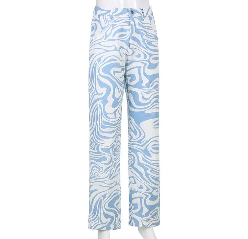 

Striped Loose Street Casual Straight Woven Pants