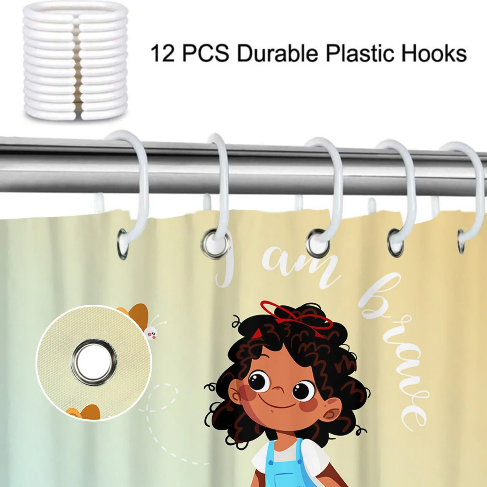 

Занавеска для душа в ванную комнату, занавеска для душа в виде подсолнуха для маленькой девочки, водостойкая перегородка для ванной, серо-ко...