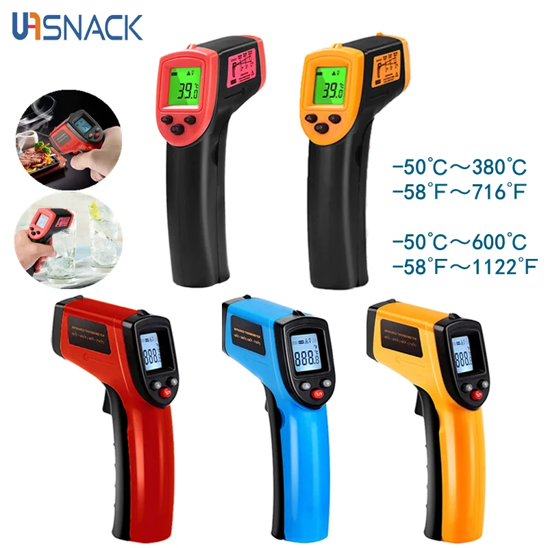 

Handheld infrared thermometer C/F non-contact infrared thermometer pyrometer infrared laser thermometer -50~380/600 degrees