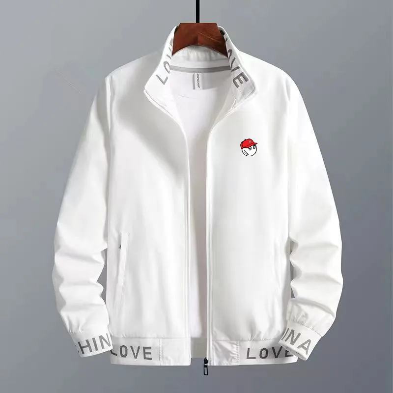 Men's Golf Clothing Mens Golf Jackets Golf Wear Men Windbreak Breathable Casual Bomber Jacket Sport Stand Collar Zipper Coats