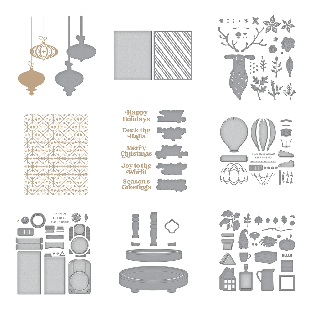 

Пресс-формы с рождественскими мотивами, фотоаппарат, новинка 2022, многоярусный поднос, 3D дом, скрапбукинг, изготовление бумаги, горячая фольг...