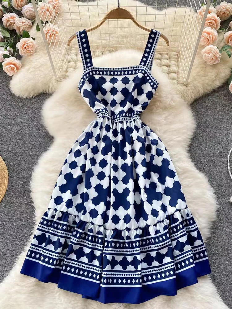 

Женское вечернее платье на бретельках, элегантное дизайнерское платье во французском стиле с вырезом лодочкой и открытой спиной, Пляжное П...