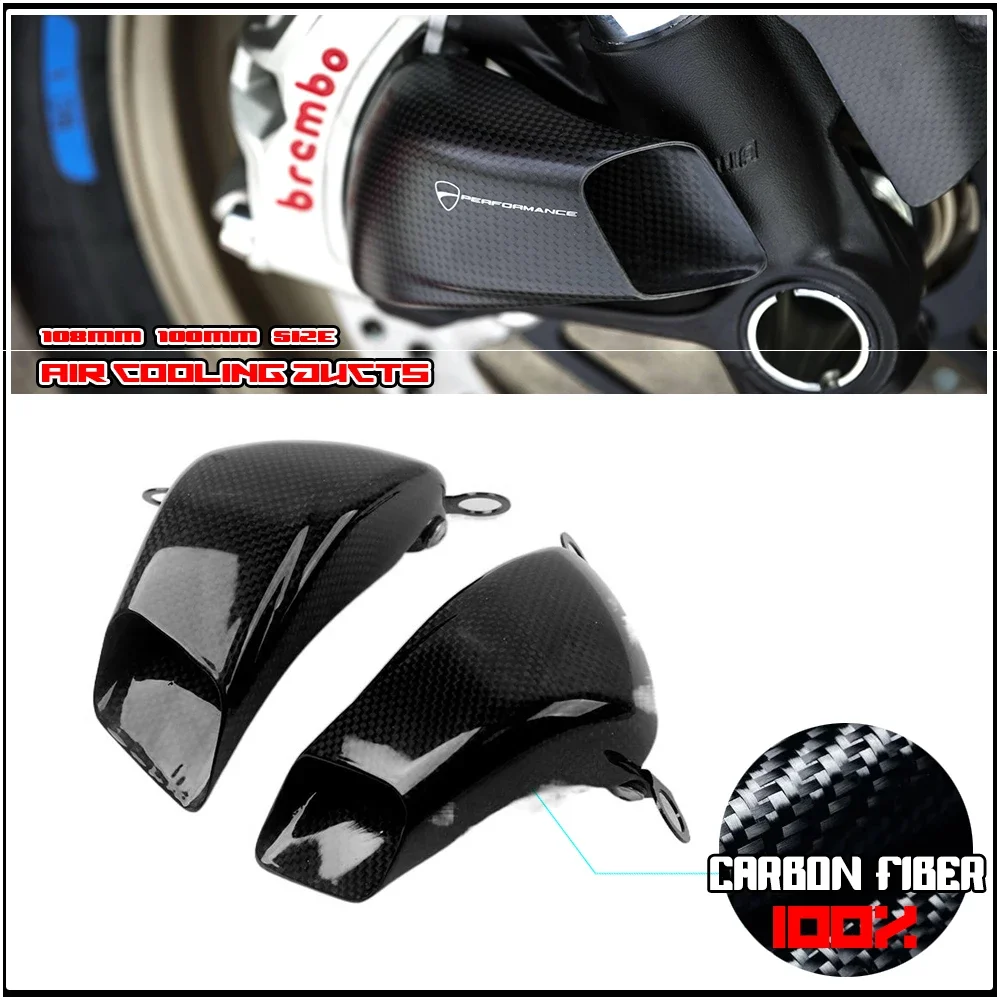 

Carbon Fiber 108MM Motorcycle Front Caliper Radiator Cover Air Ducts Brake Cooling For KAWASAKI Concours 14 ABS ZX-14R NINJA