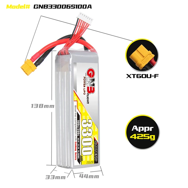 Gaoneng GNB 6S 22.2V 3300mAh 100C XT60