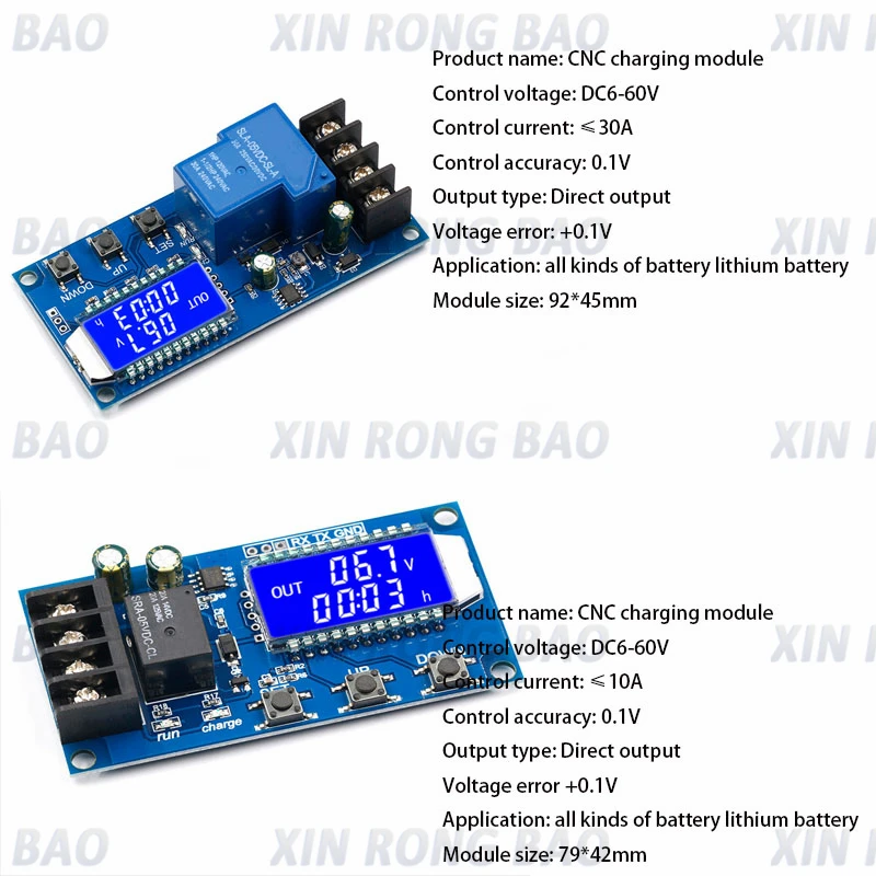 

6-60v 30A 10A Lead-acid Solar Battery Charge Controller Protection Board charger Time switch 12v 24v 36v 48v battery capacity
