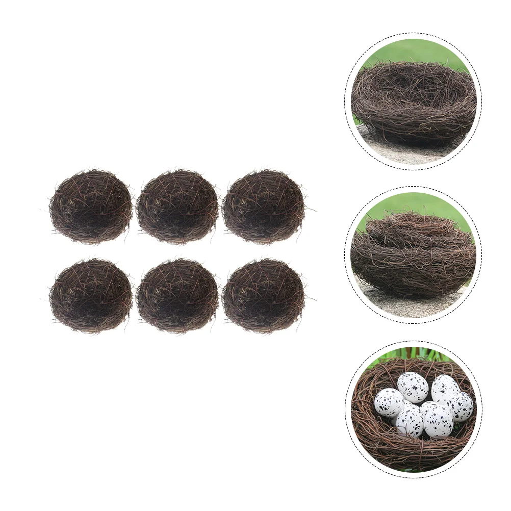 

Bird Decor Artificial House Easter Natural Birdhouse Rattan Tree Birds Fake Parrot Egg Decorative Rustic Hummingbird Christmas