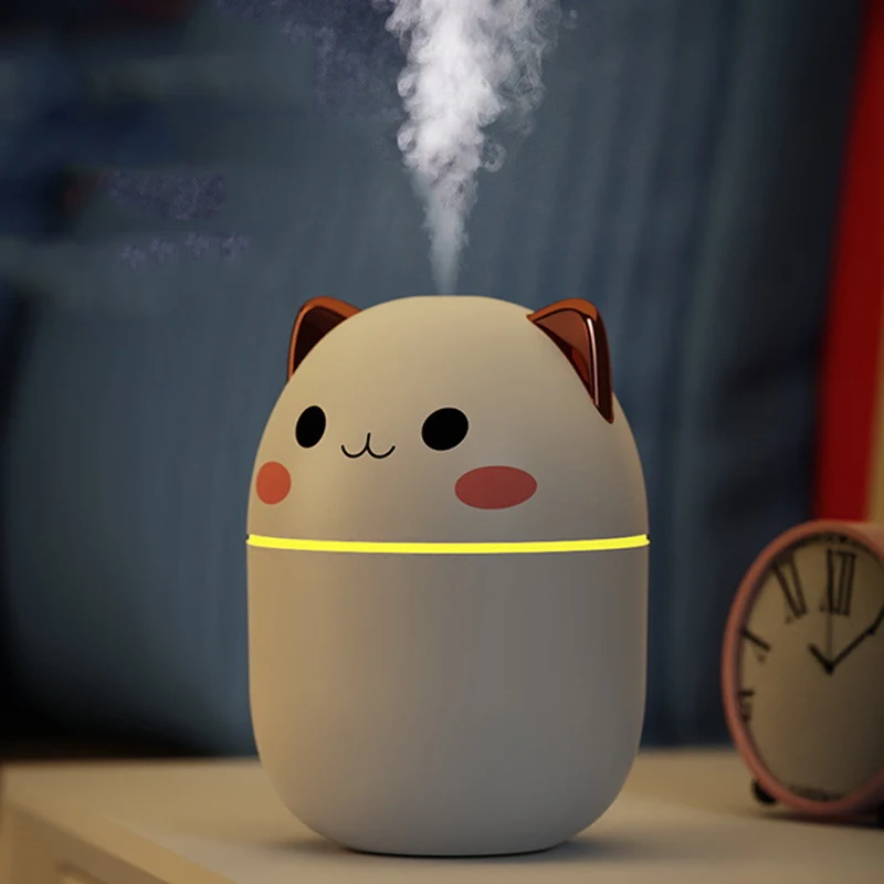 

Diffuser With Night Light Cool Mist For Bedroom Home Car Plants Purifier Malam LED Mini 200ml Air Humidifier Cute Kawaiil Aroma