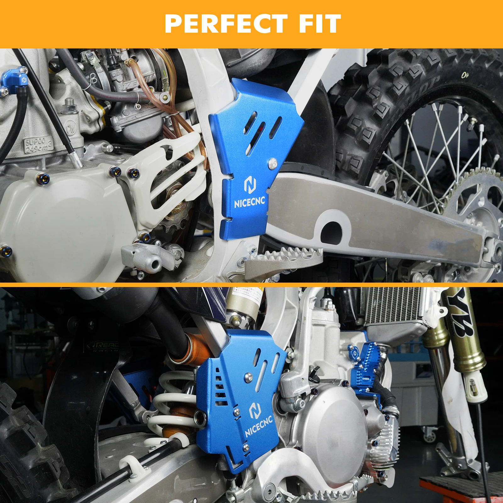 Защитный комплект алюминиевых каркасов для мотоцикла NICECNC для Yamaha YZ250 YZ 250 2005-2023 2022 2021 2020 2019+.