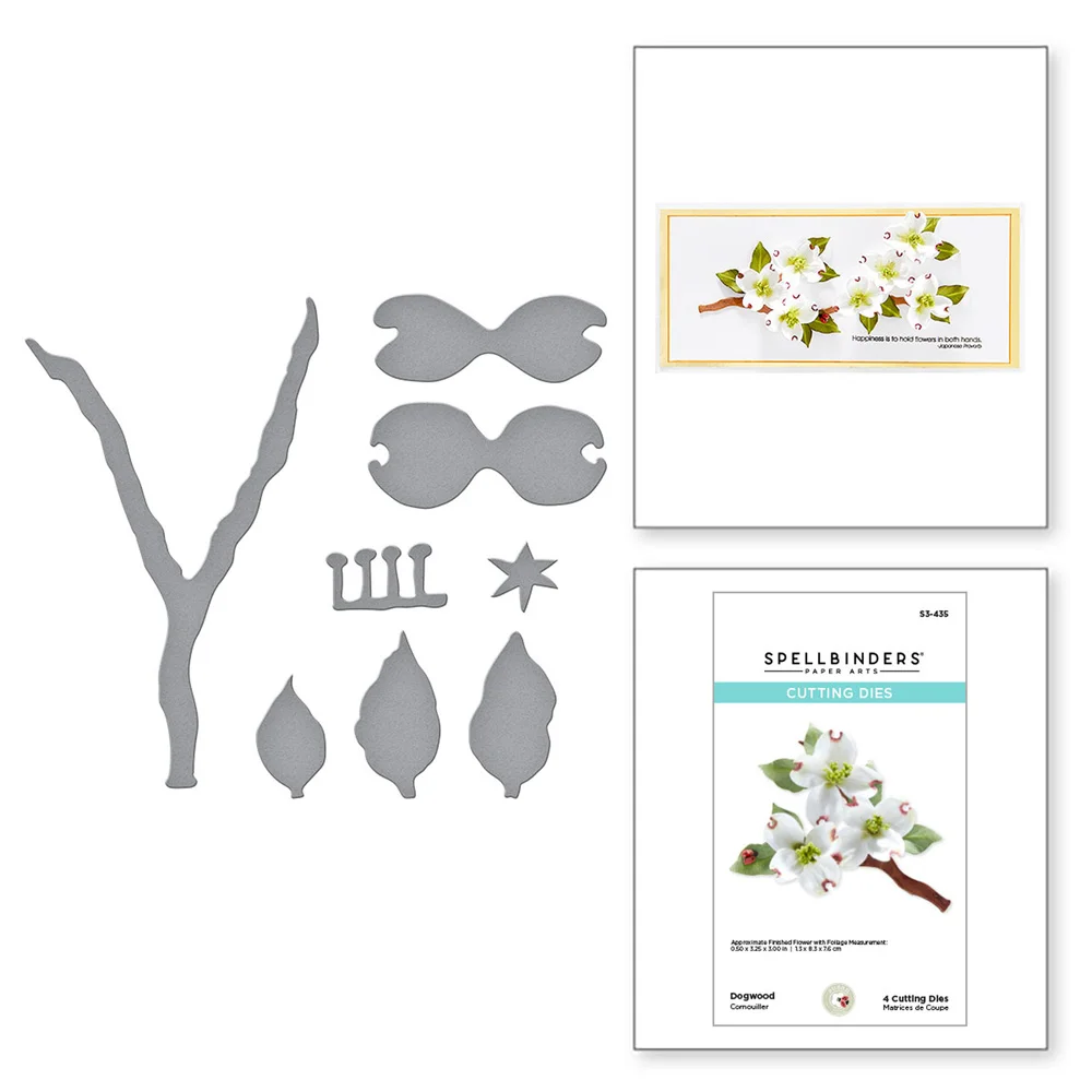 

2022 Spring Floral Dogwood Etched Metal Cutting Dies Scrapbooking Album Greeting Card Decoration Diy Craft Paper Embossed Molds