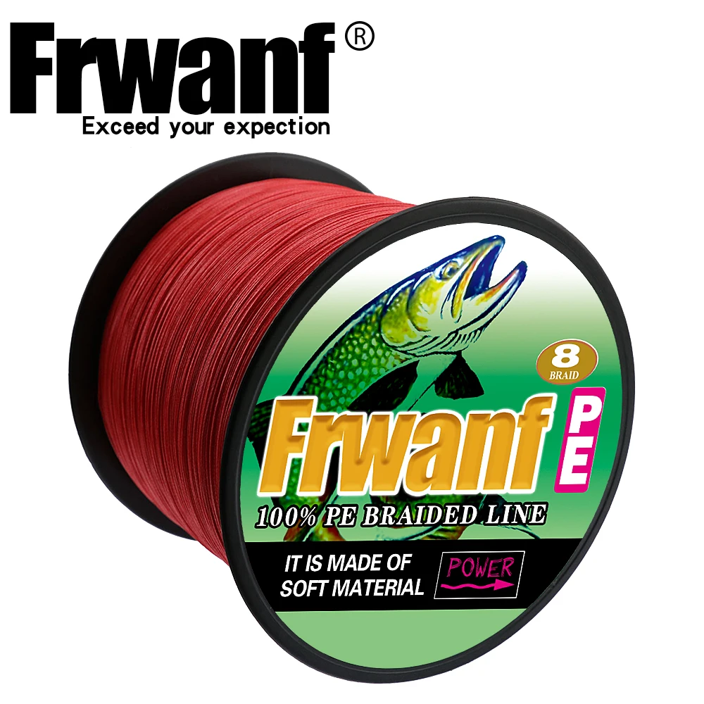 Frwanf 8-жильная 1000 м 8-оплетная многонитевая рыболовная леска 6-0 1 анг. Фунт.