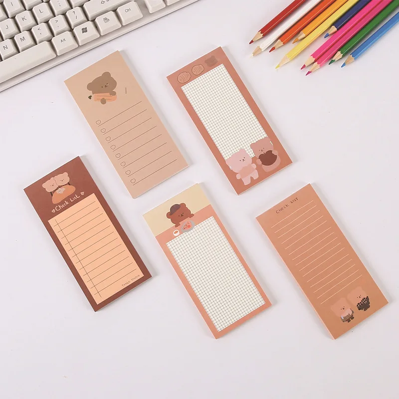 

50Sheets Memo Pad Cute Korean Biscuits Bear Message Notes Decorative ins office accessories kawaii rilakkuma stationery notebook