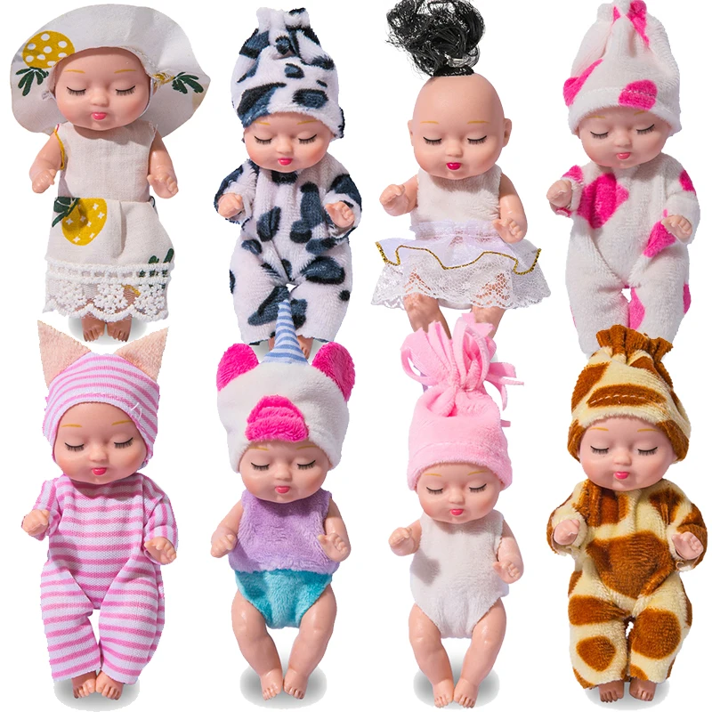 

Cutie Bebe Reborn Kit Mini Baby Toys 3.5in Bjd Joints Move Cow Unicorn Clothes Suit Rebirth Doll for Girls Children Sleeping Aid