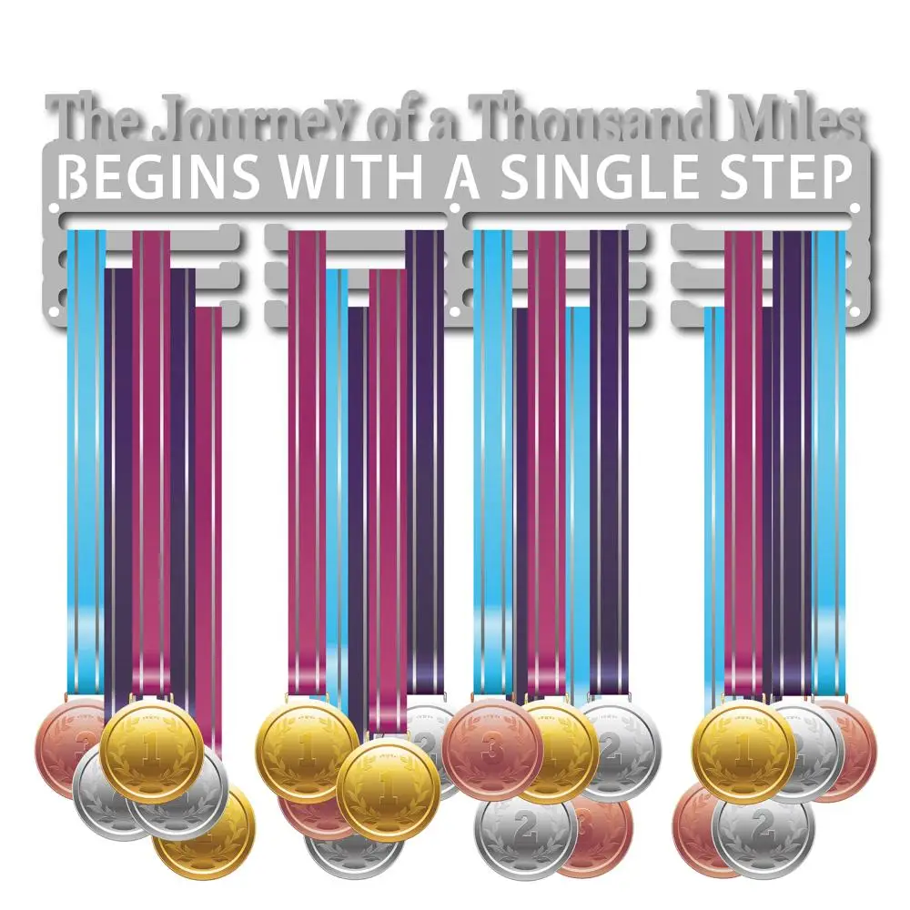 

Medal Holder Sport Begins with a Single Step Award Display Stand Wall Rack Mount Hanger Decor for Champion Home Medalist Running