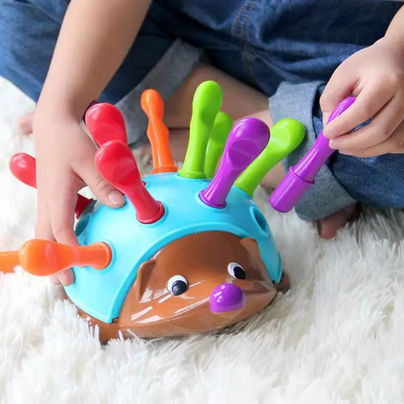 

Hedgehog Montessori Toys Baby Focus Training Early Education Toy 1-3 Year Old Children Hand Eye Coordination Patchwork Hedgehog