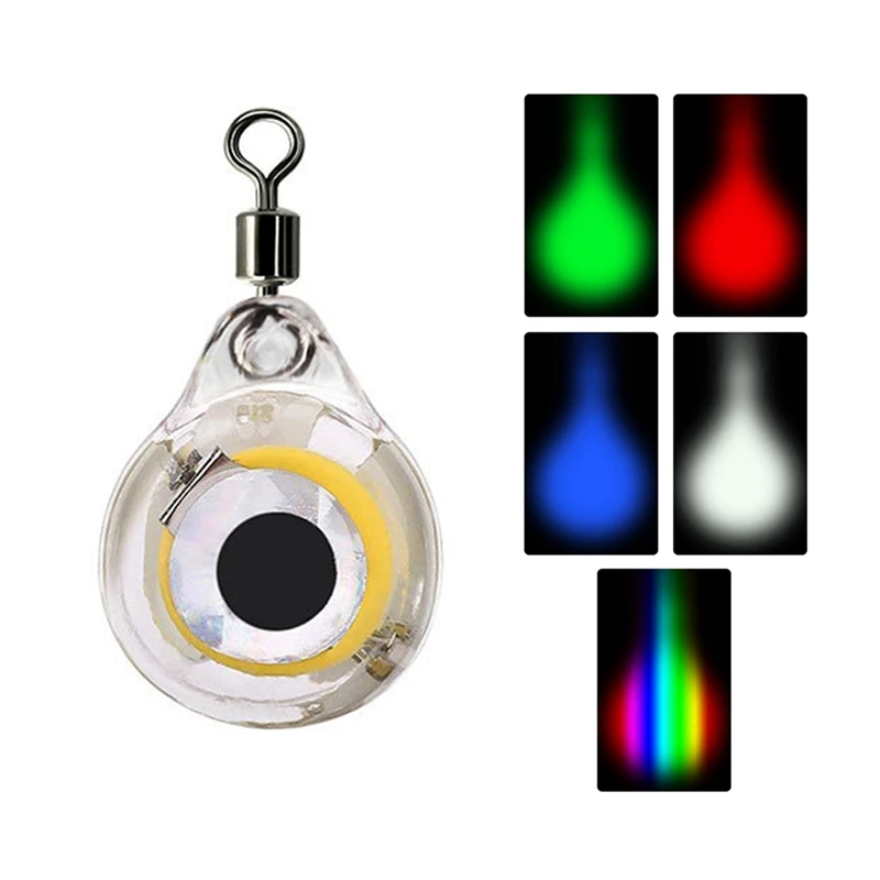 LED Attracting Fish Light Eye Shape Luminous Lamp Lure Deep Drop Underwater Squid Fishing Bait