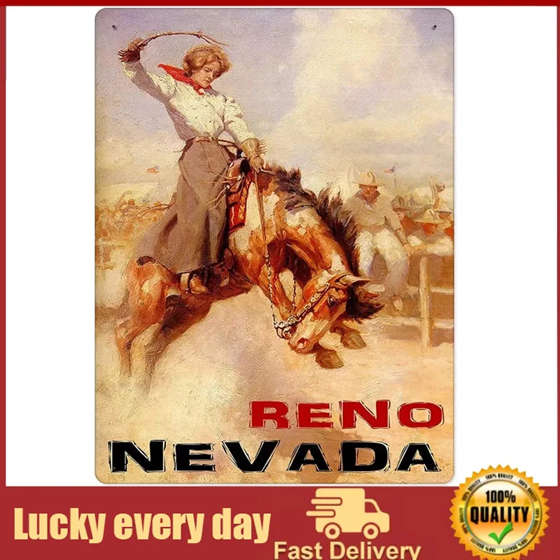 

Western Cowboy Tin Sign Cowgirl Tin Sign Bathroom Wall Decor Poster Tin Sign Home Kitchen Restaurant Club Cafe Art Metal Sign