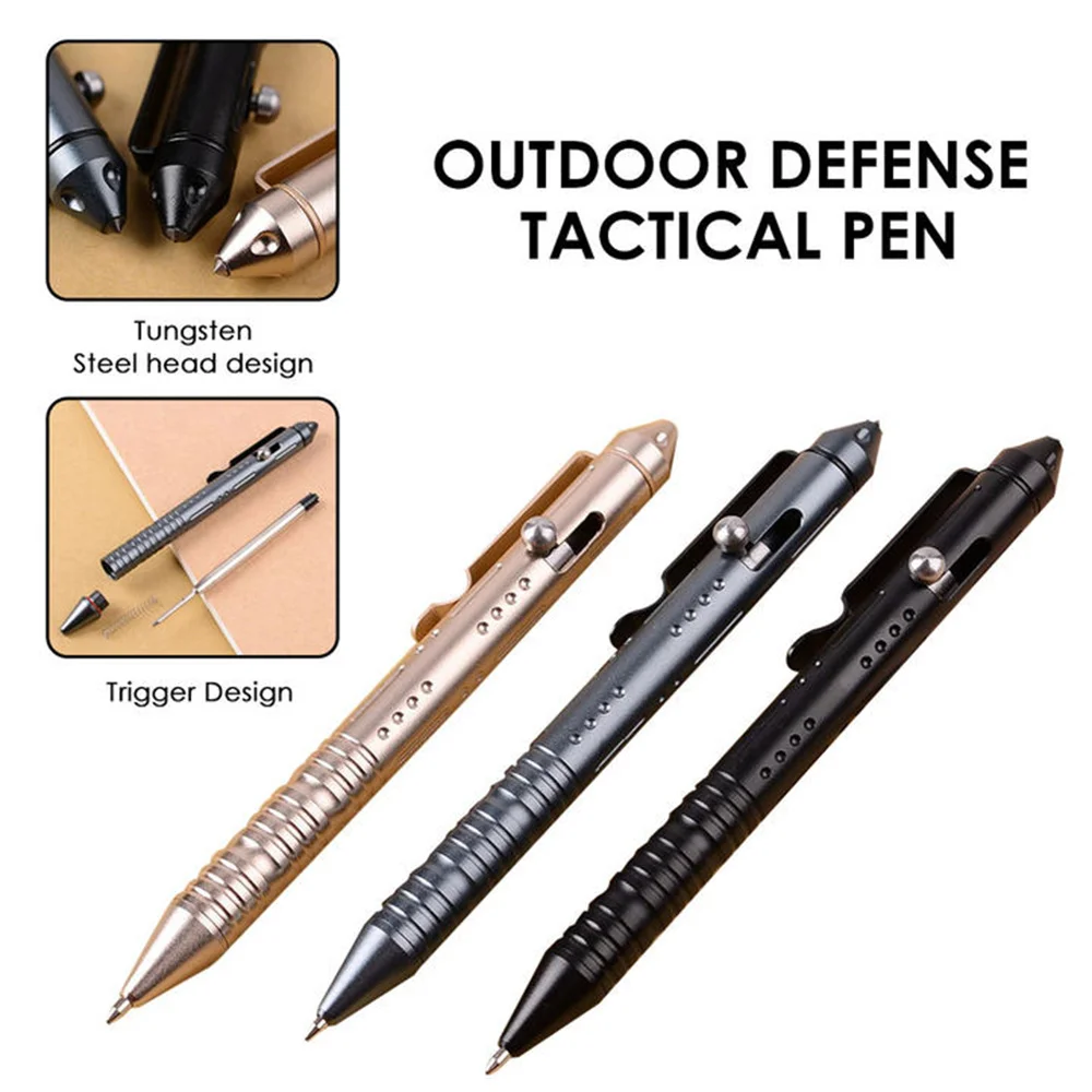 

Metal Tactical Pen Outdoor Self-defense Pen School Office Ballpoint Pens Emergency Glass Breaker Camping Survival EDC Tool
