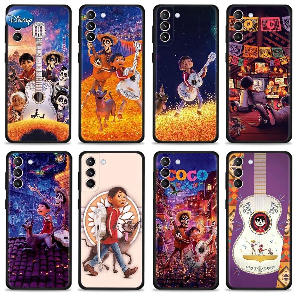 Чехол для телефона Samsung S23 S22 Ultra 5G S10e S21 Plus S10 Lite S20 FE S8 S9 Note 20 10 Black Disney Music Remember Me Coco.