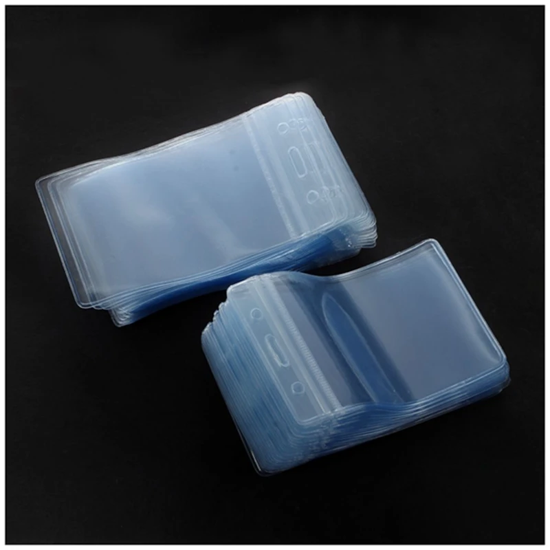 

150 Pcs Clear Plastic Vertical Name Tag Badge ID Card Holders