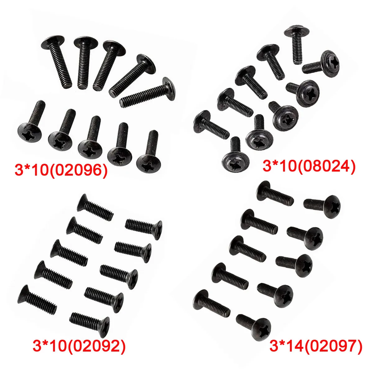 

80Pcs M3 Cross Screws 02092 02096 02097 08024 for HSP 1/10 94123 94111 94170 94107 Rc Car Replacement Parts