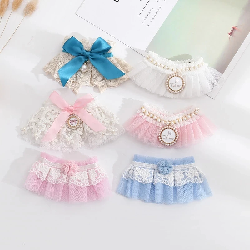 

Lovely Pearl Veil Pet Collars for Chihuahua Pink Lace Small Dogs Bandana Neck Accessories Party Collar Decoration Cat Necklace