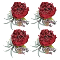 fake flower napkin rings 4pcs napkin ring holder fake rose serviette rings holder serviette buckles for home dinner table decor