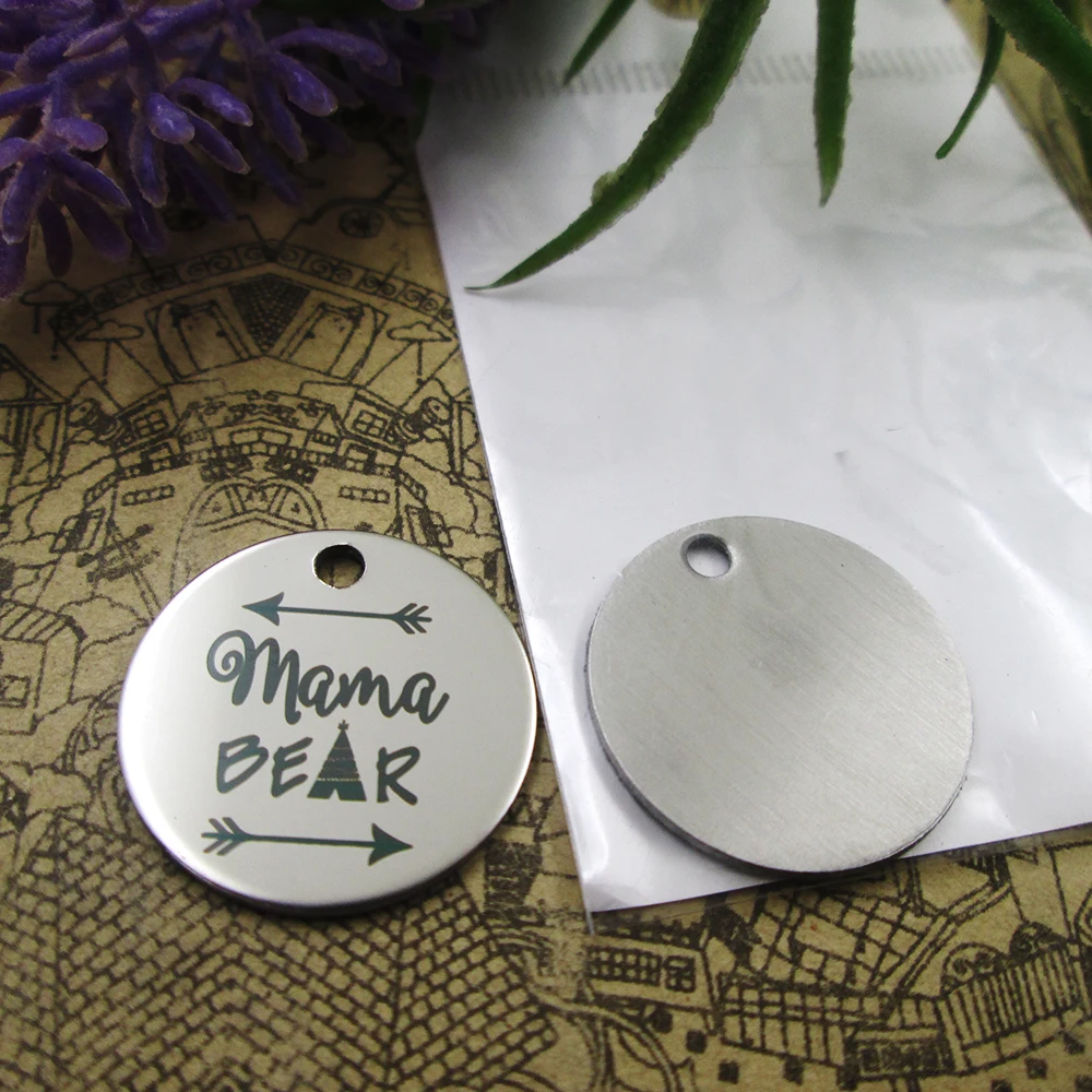 10 шт./лот &quotMAMA BEAR версия 2&quot подвески из нержавеющей стали кулон для изготовления