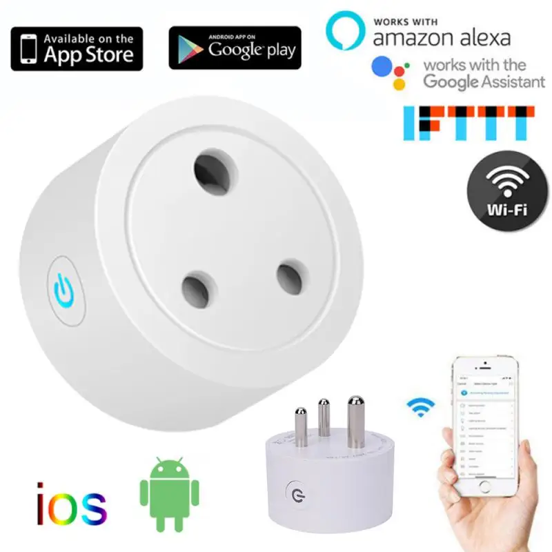 

Home Pc Smart Power Socket 10a Works With Amazon Alexa/for Google Assistant Portable Wifi Plug Voice Control 100-240v