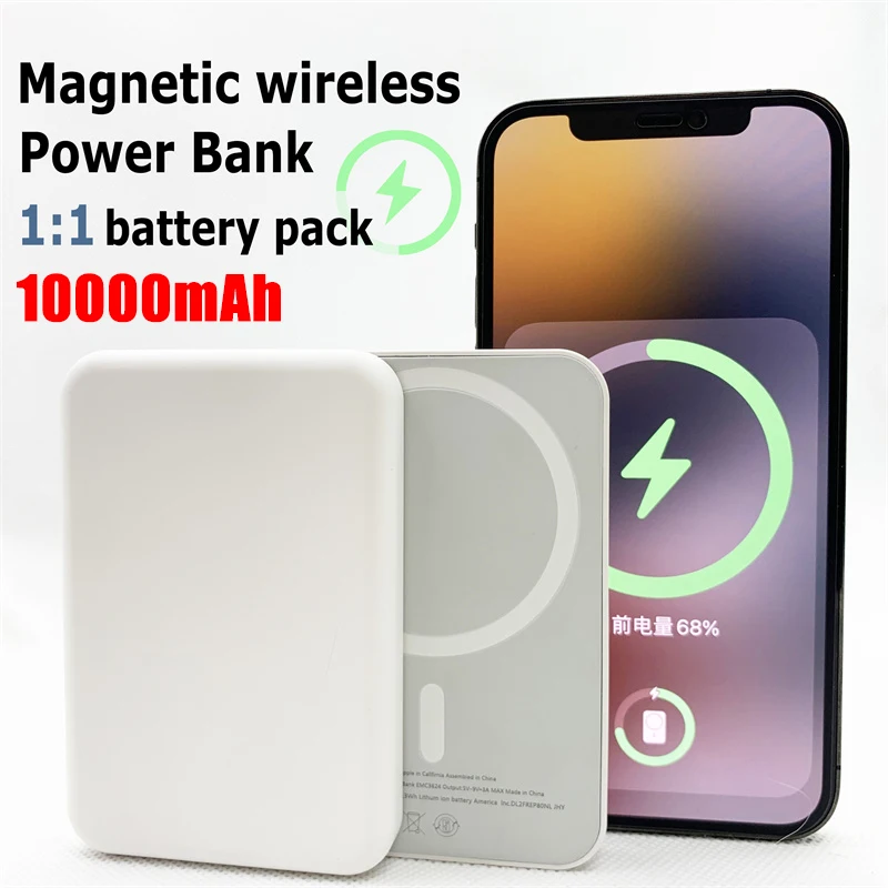 

10000mAh Magnetic Wireless Power Bank 1:1 Portable External Battery Pack For iPhone 13 12pro Mini Powerbank iWatch Fast Charging