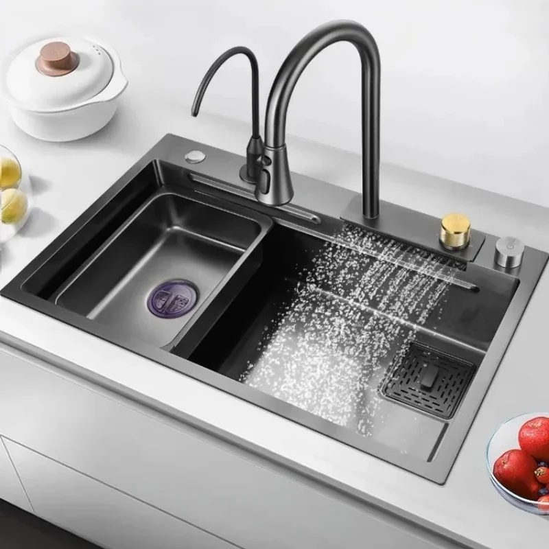 Раковина Raindance из нержавеющей стали 304 черная раковина Водопад большая с одной