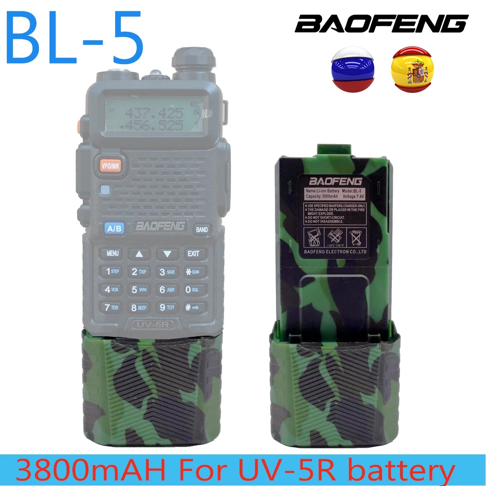 

Аккумулятор Baofeng UV 5R, 3800 мАч, 1800 мАч, может заряжать USB-кабель для раций
