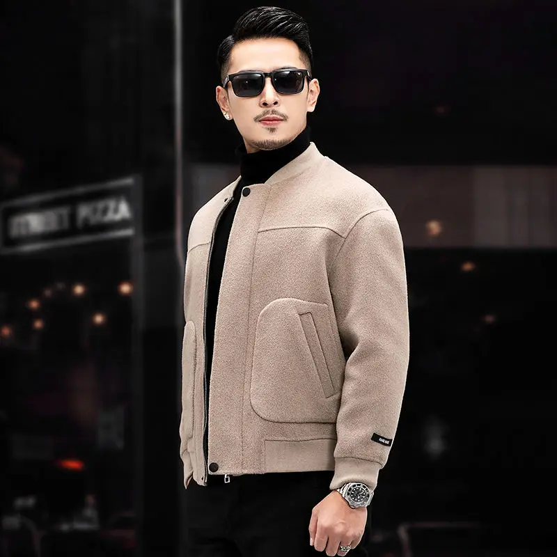 

Autumn Winter Wool Coat Men Leisure Woolen Coats Men's Pure Color Fashion Casual Fashion Jackets Men Wool Overcoat Outwear B299