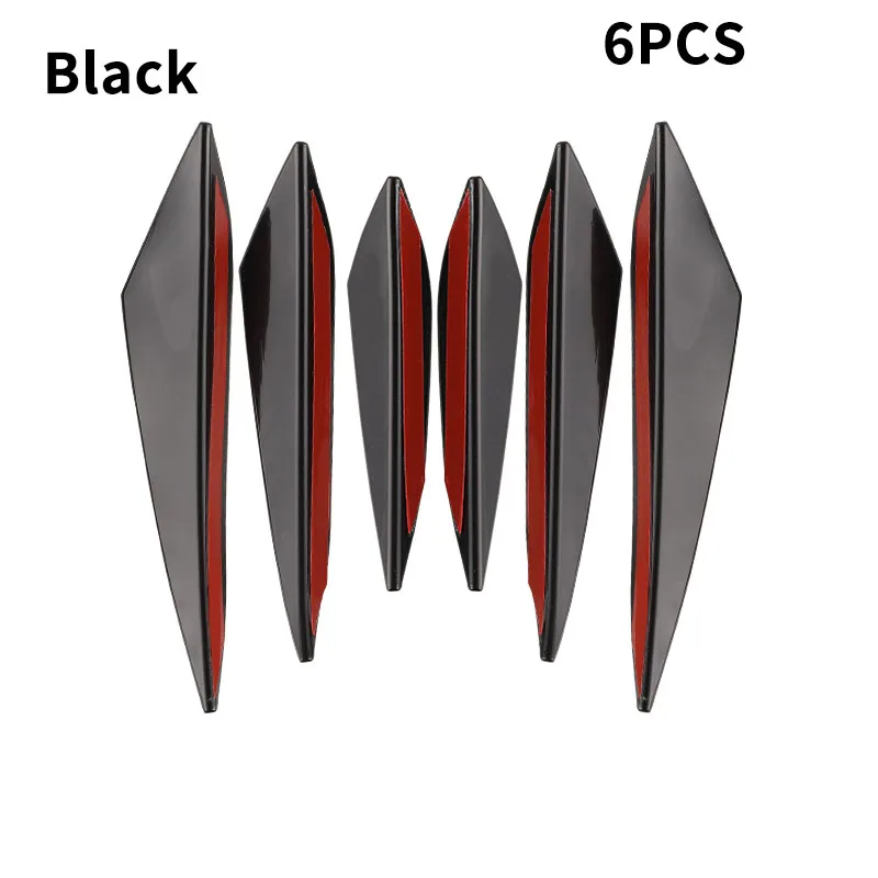 

Автомобильный модифицированный объемный аварийный полоса из углеродного волокна, комплект из 6 предметов, универсальный нож в форме полумесяца, передний бампер, боковая юбка, спойлер