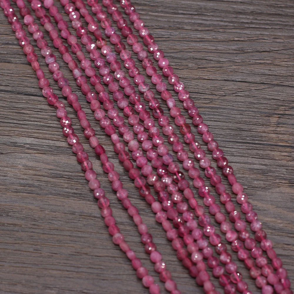 Натуральные полудрагоценные камни сплющенные граненые турмалиновые бусины в