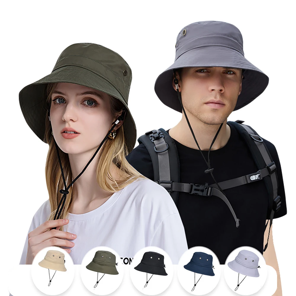 Men's Summer Folding Bucket Hat Women Beach Holiday Sun Protection Cap Lady Spring Bowler Classic Outdoor Headgear Solid Color