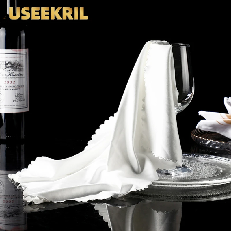S Pure Cotton Thicken Glass Cup Cleaning Cloth Tea Towel Red Cloth Absorbent Table Wine Cleaning Dish Cup Table